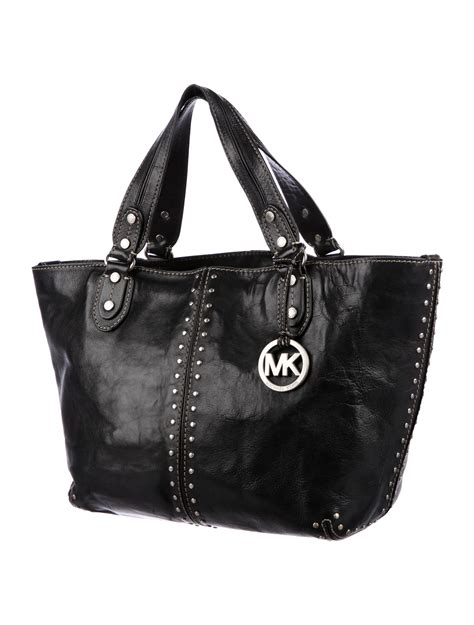 michael kors studded purse black|michael kors small shoulder bag.